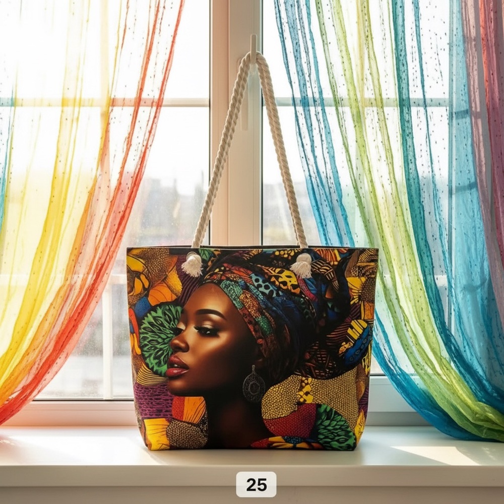 Colorful Patterned Tote Bag - Picture 4 of 6